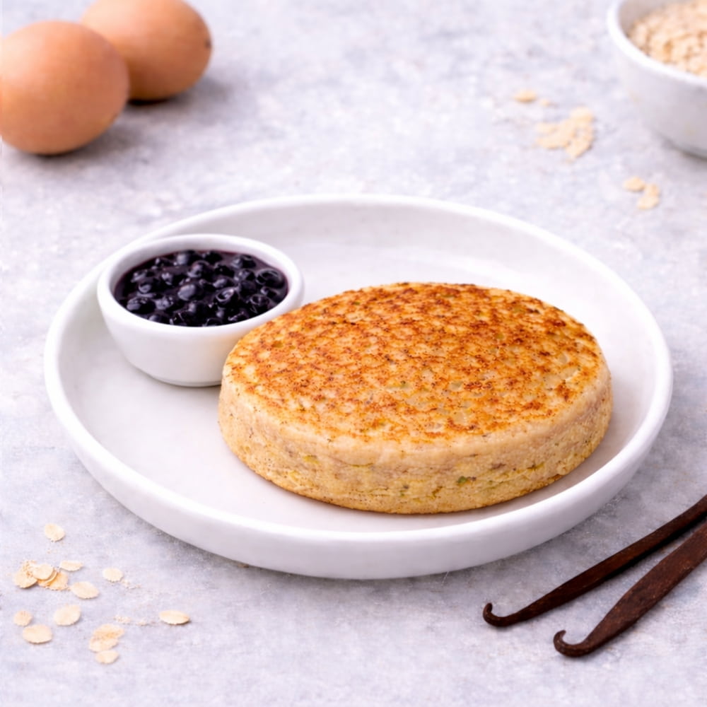 Mellanmål: Amerikansk pannkaka med blåbärskompott från Macromeals.se